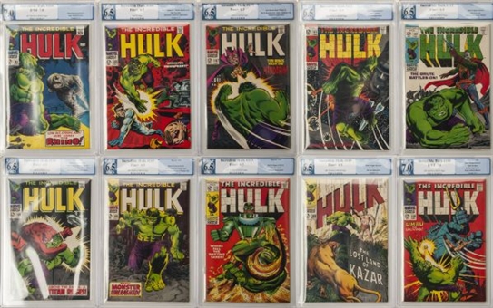 1968-1969 "Incredible Hulk" PGX-Graded Collection (10 Different)